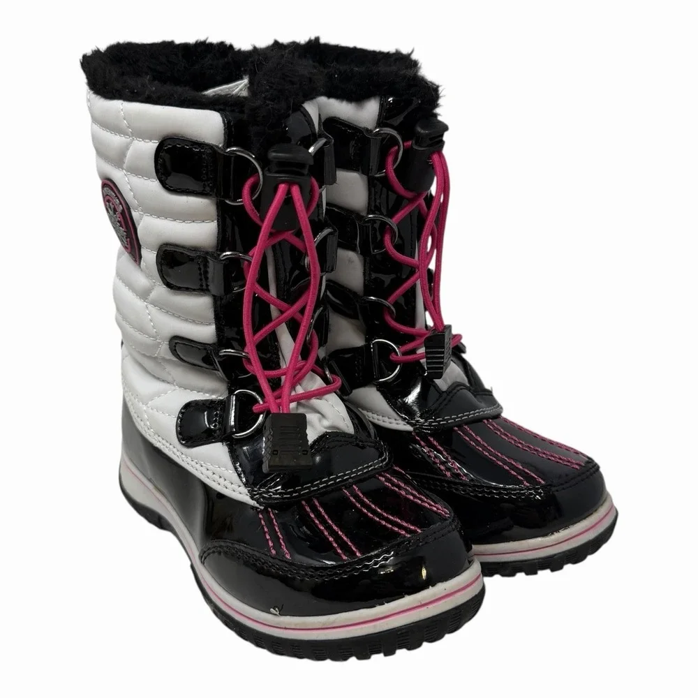 Totes Adventure Gear Girls Black & White Weatherproof‎ Winter Boots - Size 12